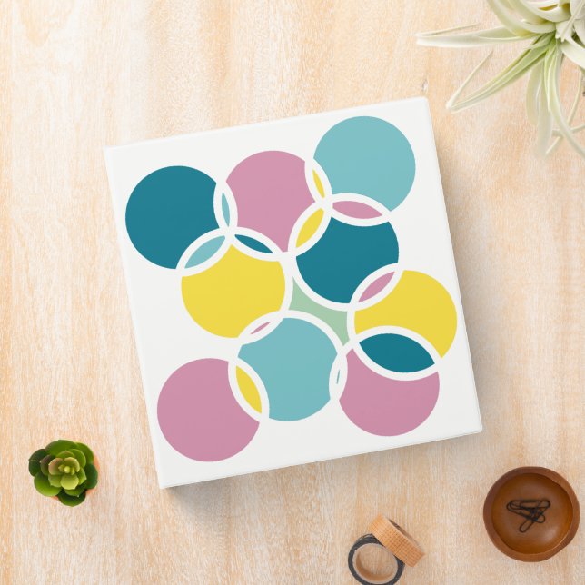 Classeur Colorful Circle Design – Fun Geometric Print (In Situ)
