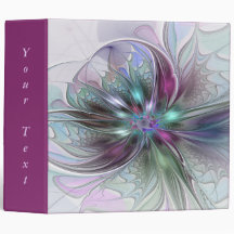 Colorful Fantasy Abstract Modern Art Flower Text