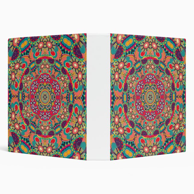 Classeur Colorful Ornate Kaleidoscope Mandala Pattern (Arrière-plan)