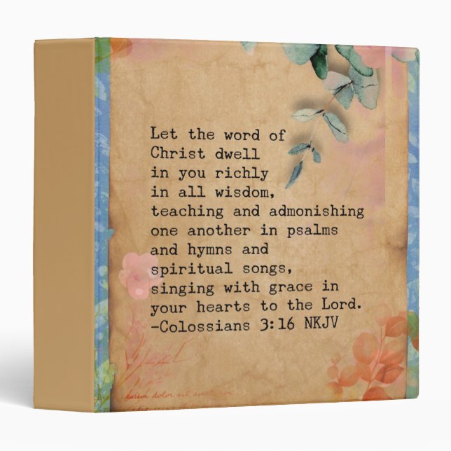 Classeur Colossiens 3:16 NKJ Bible Verse Image (Devant/Côté)