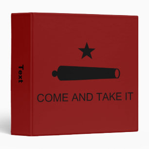 Classeur Come & Take It ! Flag de Texas State