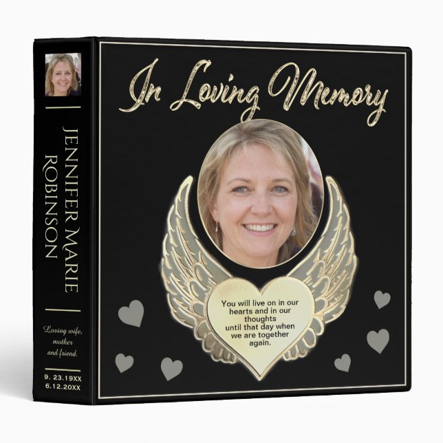 Classeur commémoratif en mémoire d'amour (Devant/Côté)