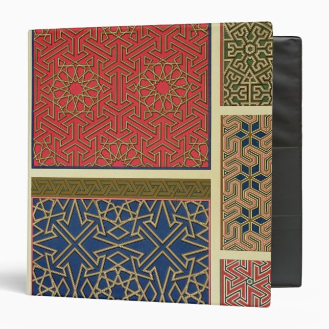 Classeur Compartiments et frontières en bois, 'd'art arabe (Devant/Intérieur)