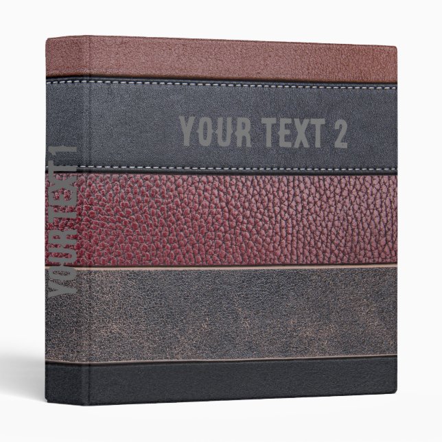 Classeur composition en cuir (Devant/Côté)