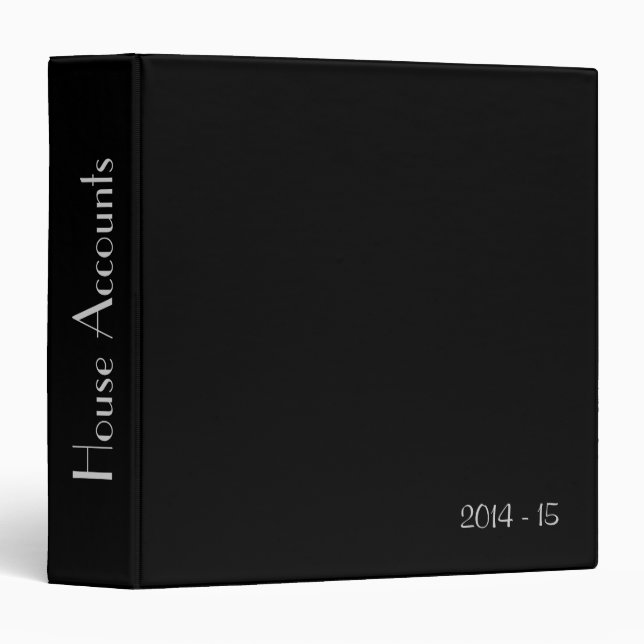Classeur Compte noir solide personnel (Devant/Côté)