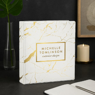 Classeur Concepteur de marbre blanc et or personnalisé