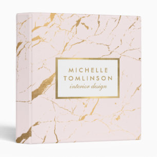 Classeur Concepteur de marbre rose et or personnalisé