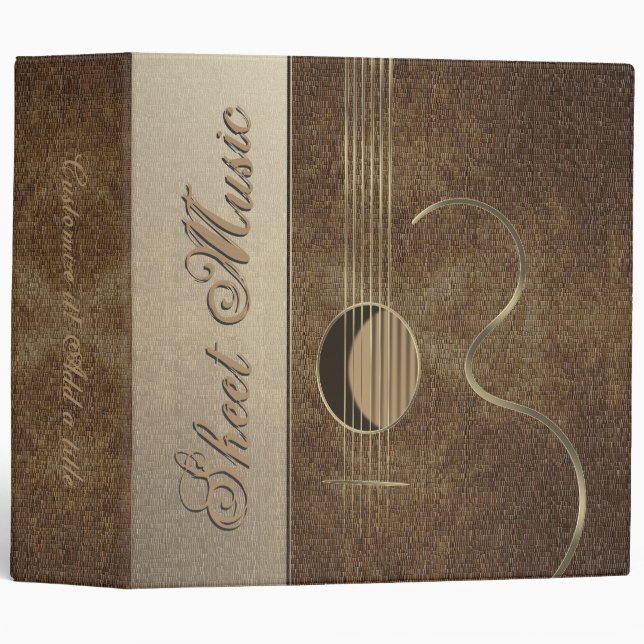 Classeur Conception 2" de logo de guitare acoustique (Devant/Côté)