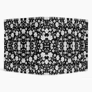 Classeur Conception de fond de fleurs blanches noires migno