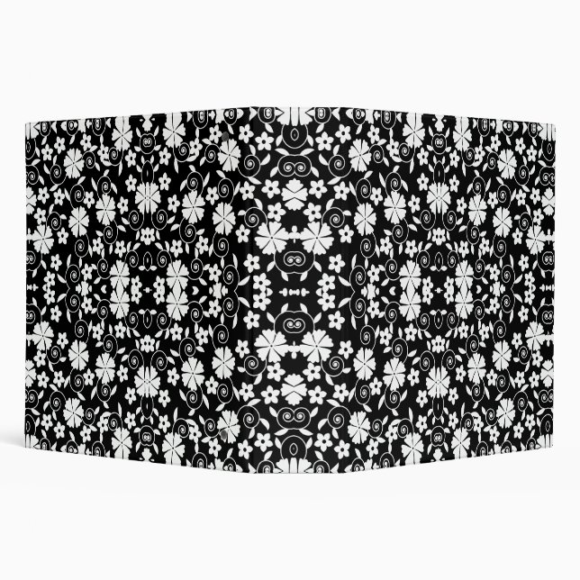 Classeur Conception de fond de fleurs blanches noires migno (Arrière-plan)