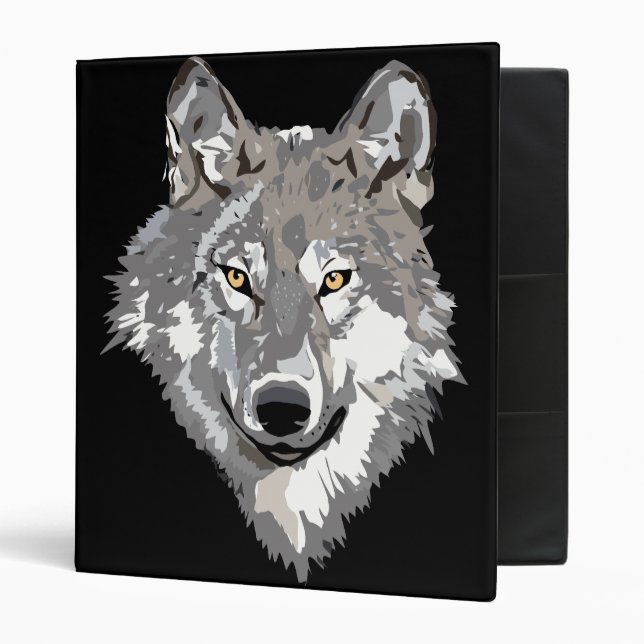 Classeur Conception de loup gris (Devant/intérieur)