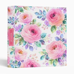 Classeur Conception de nom personnalisé boho floral lever d