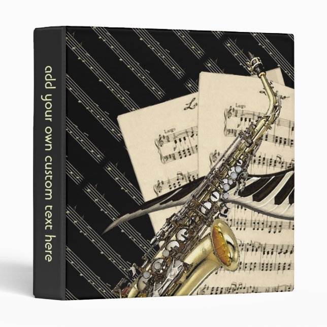 Classeur Conception de saxophone et de musique de piano (Devant/Côté)
