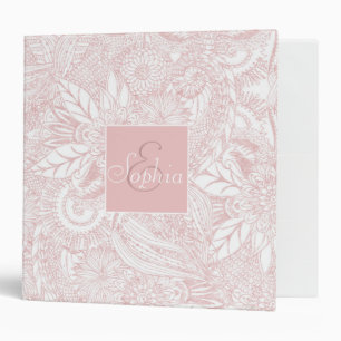 Classeur Conception florale de mandala d'or rose élégant de