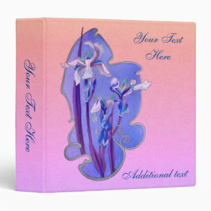 Classeur Conception florale Iris Bleu Personnalisée
