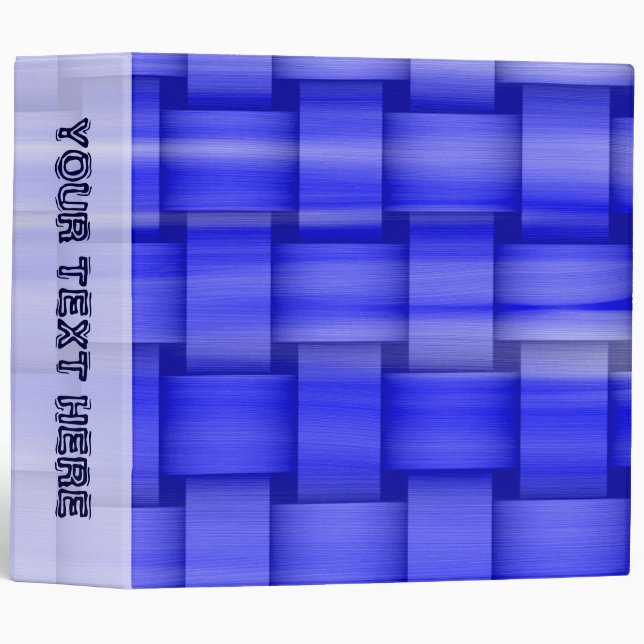 Classeur conception graphique rétro rayures bleues (Devant/Côté)