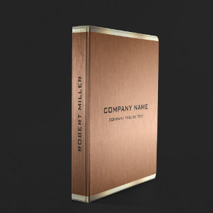 Classeur Conception minimale en cuivre brun et or