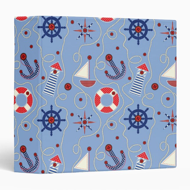 Classeur Conception nautique de patchwork (Devant/Côté)