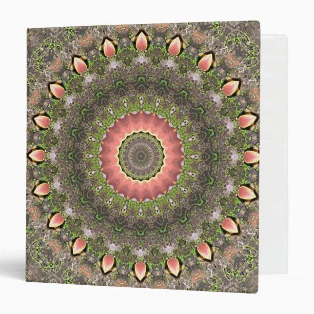 Classeur Conception rose et verte de mandala (Devant/Intérieur)