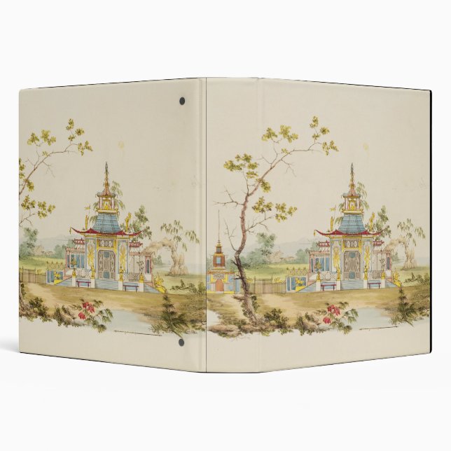 Classeur Concevez pour un temple chinois, c.1810 (stylo et (Arrière-plan)