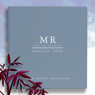 Classeur Concevez Votre Propre Bleu Poussiéreux Monogrammé