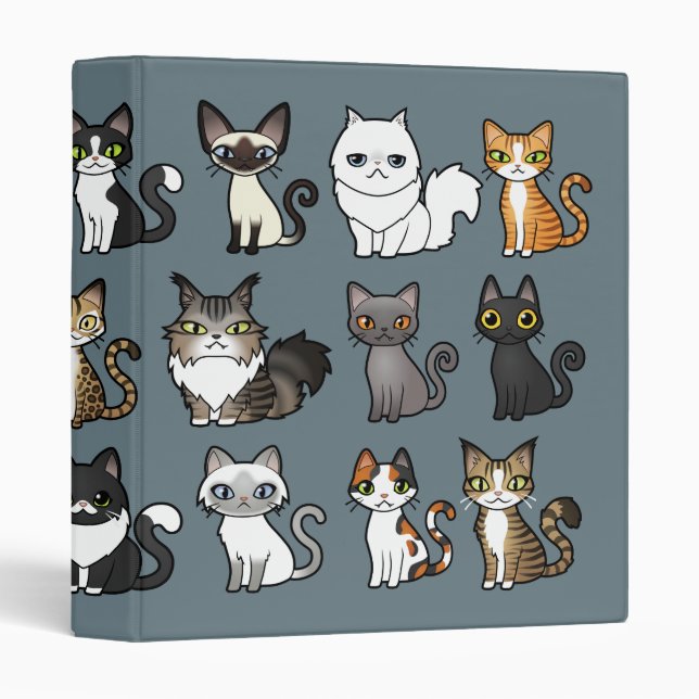 Classeur Concevez votre propre chat de bande dessinée (Devant/Côté)