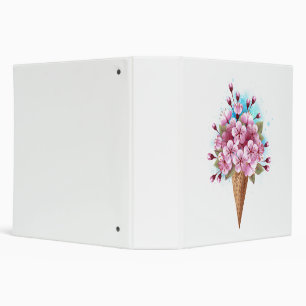 Classeur Cône rose Sakura crème glacée gaufre