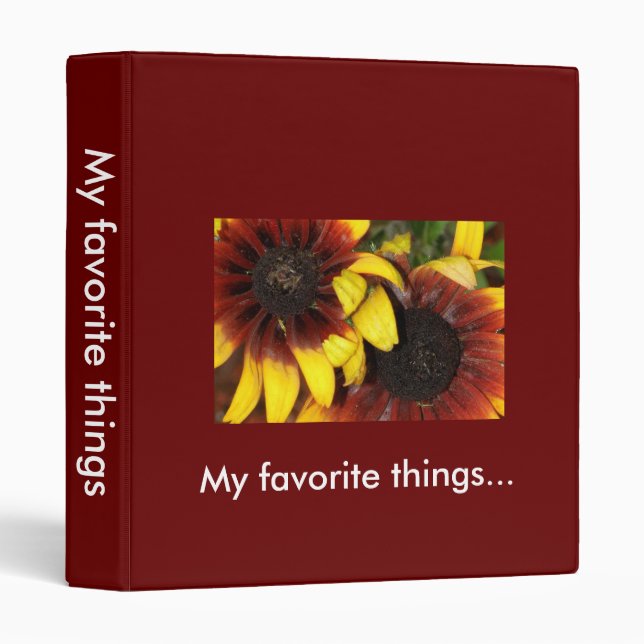 Classeur ConeFlower, mes choses préférées… (Devant/Côté)