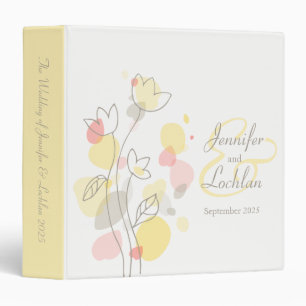 Classeur Confetti fleur corail jaune dossier mariage