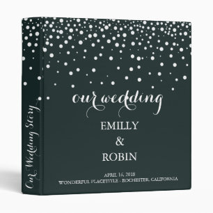 Classeur Confetti Points blancs Mariage élégant