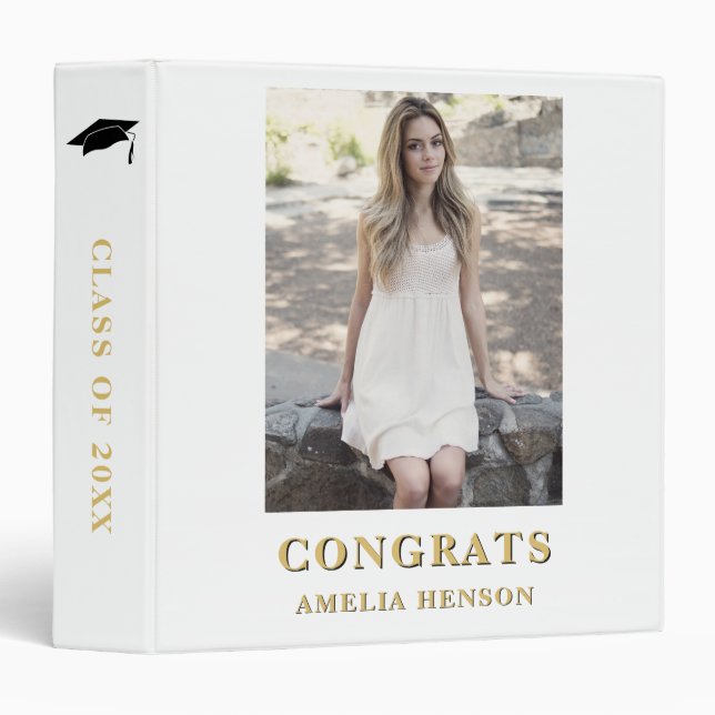 Classeur Congrats Modernes - photo complète - Album photo (Devant/Côté)