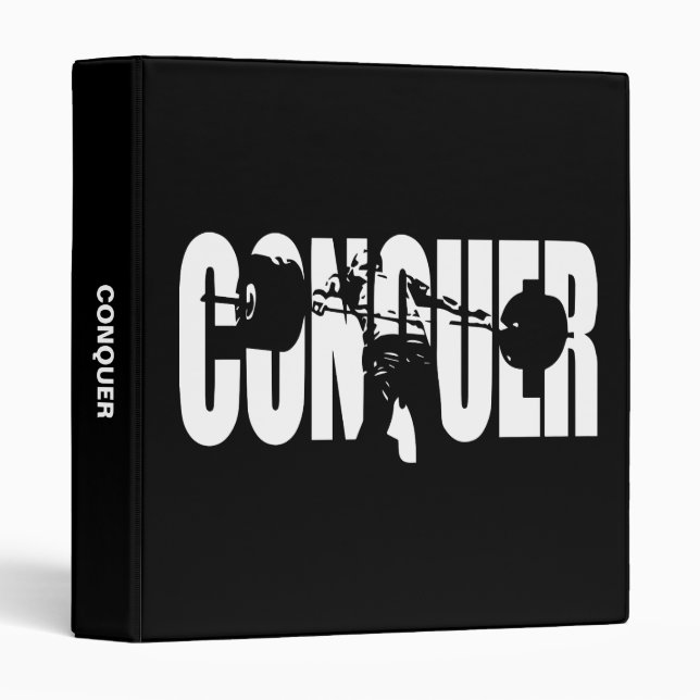 Classeur CONQUER - Haltérophilie olympique - Motivation de  (Devant/Côté)