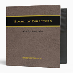 Classeur Conseil d'administration Faux Leather Gold et Blac
