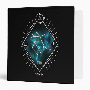 Classeur Constellation de Gémeaux et symbole de zodiaque