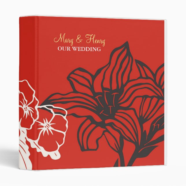 Classeur Contempo (Rouge / Blanc / Marine) (Devant/Côté)