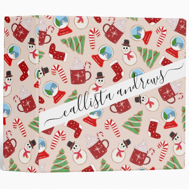 Classeur Cookie Illustration Pattern (Devant/Côté)