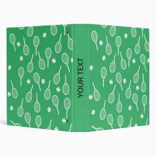 Classeur Cool Blanc Retro Raquettes de Tennis Motif Vert