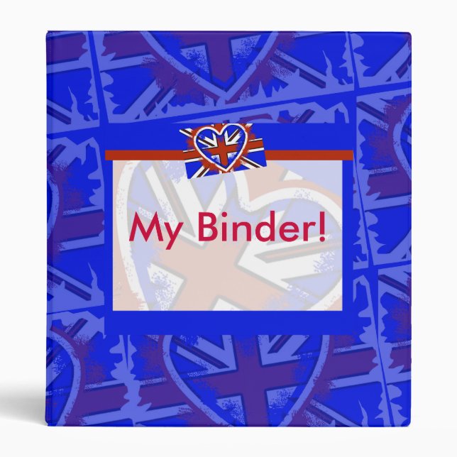 Classeur Cool British Flag Heart Design (Devant)