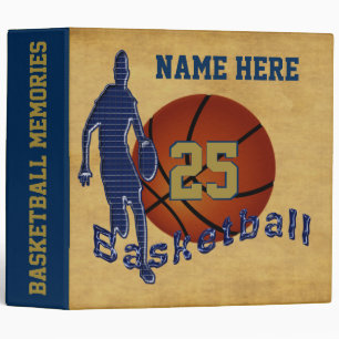 Classeur Cool de basket-ball bleu et or PERSONNALI