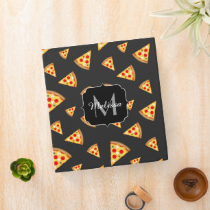 Classeur Cool et amusante pizza tranches motif Monogram