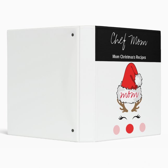 Classeur Cool Red Nose Reindeer Chef recettes de maman (Arrière-plan)