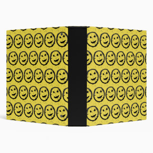 Classeur Cool Sardé Joyeux visage souriant motif jaune