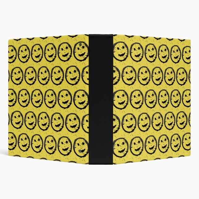Classeur Cool Sardé Joyeux visage souriant motif jaune (Arrière-plan)