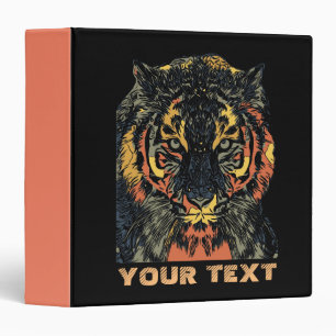 Classeur Cool Tiger Face Art Ajouter Votre Propre Texte
