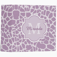 Copie pourpre chic de girafe avec le monogramme et