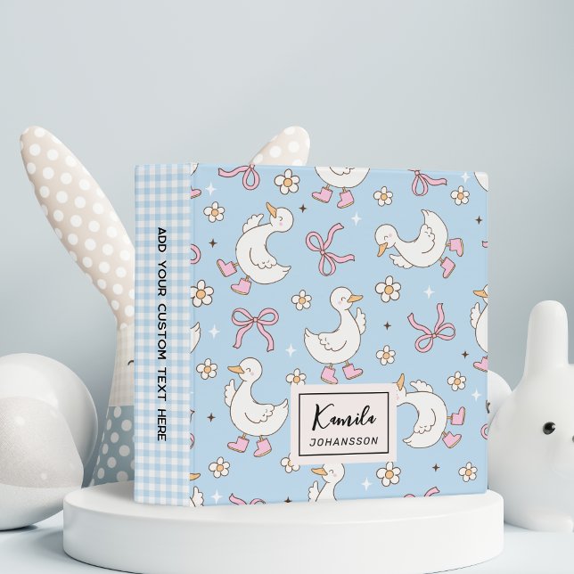 Classeur Coquette à poitrine rose oie sotte personnalisée (Créateur téléchargé)