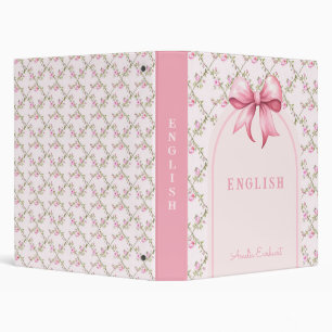 Classeur Coquette Bow rose Rose Trellis School Sujet