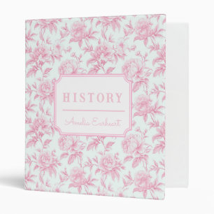 Classeur Coquette Bow rose Roses   Sujet scolaire