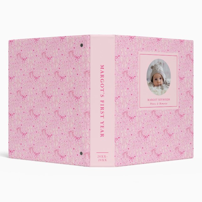 Classeur Coquette Rose Bows Baby Photo Album (Arrière-plan)