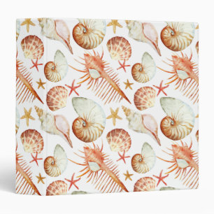 Classeur Corail avec les coquilles et le motif de crabes